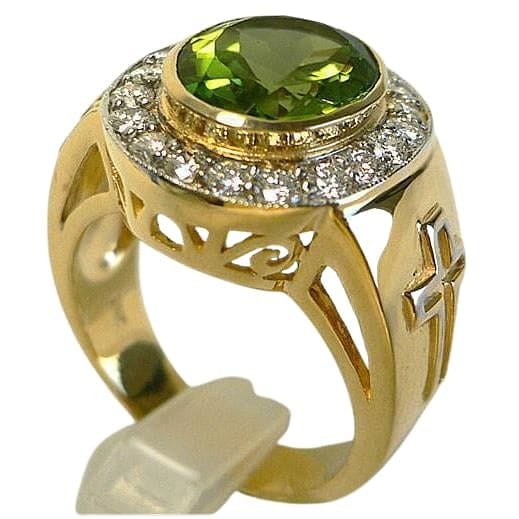 Garvita Men's Peridot Wedding Ring in 14k White Gold with Amethyst -  Garvita Wedding Band - Shop Now